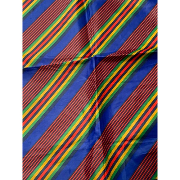 Vintage Striped & Geometric Silk-Like Polyester Scarf Water Repellent - Picture 3 of 6